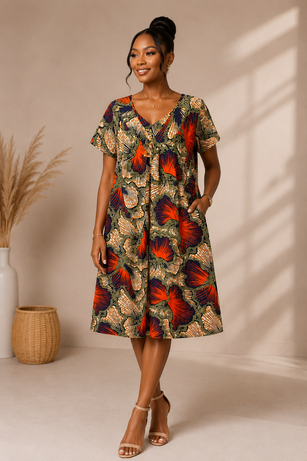 African Bloom House Dress