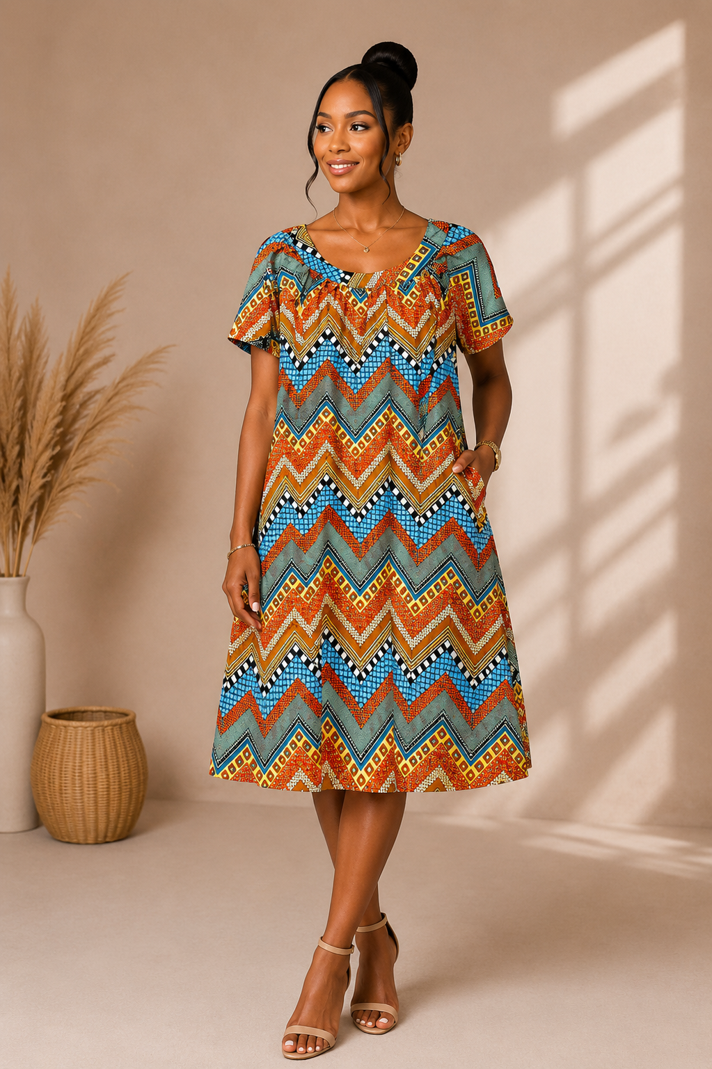 African Bloom House Dress