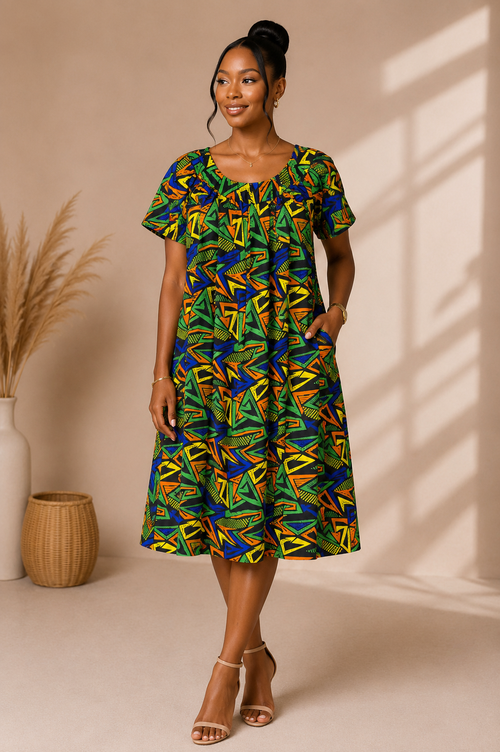 African Bloom House Dress