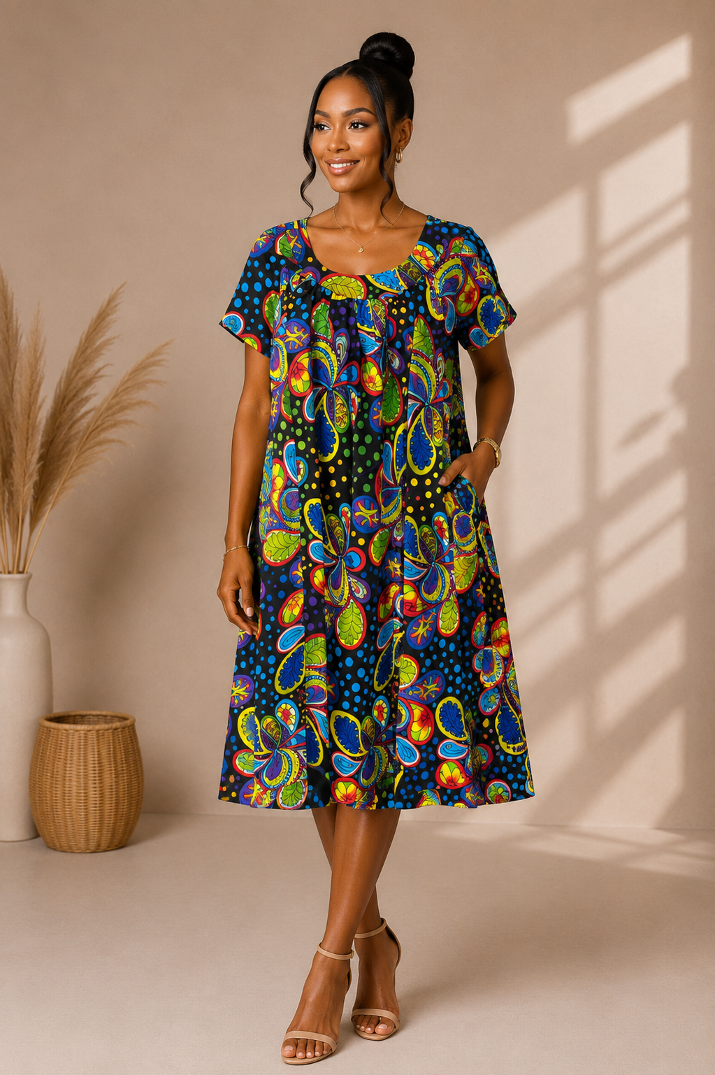 African Bloom House Dress